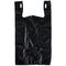 Negro plástico 12 x 6 X 21 (1000ct, negro), material del llano del bolso de la camiseta del ultramarinos del HDPE