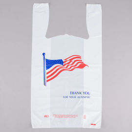 Material resistente del HDPE de los bolsos de compras de la camiseta del modelo de la bandera americana