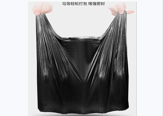 Tipo negro bolso del chaleco de basura del plástico