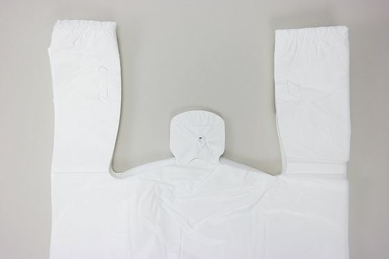 Bolsos de compras de la camiseta 13 mic. 1000/case, color de WHITE con la impresión, material del HDPE