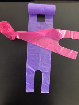 Bolsos de compras de la camiseta en la oficina y uso en el hogar, rosa y púrpura, bote de basura del rollo de la tabla